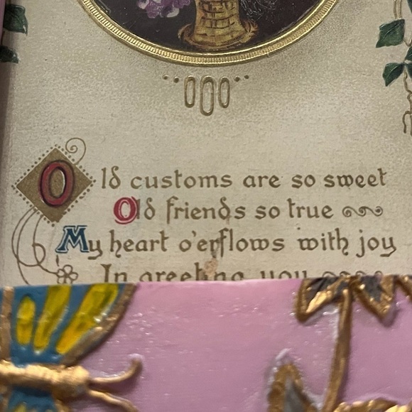 Valentines gift for her - Beautiful floral frame with a 100 year old card - Picture 3 of 4